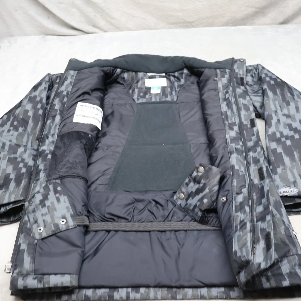Columbia Jacket Boys Large Black Pixel Twist Tip Insulated Ski Snow Waterproof
